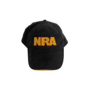 NRA Embroidered Black and Yellow Adjustable Strap Back Hat / Cap